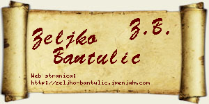 Željko Bantulić vizit kartica